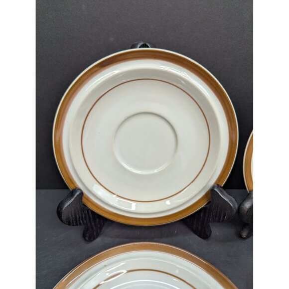 Brown Monterrey Stoneware by MSI Japan 1 Coffee Cup and 4 Saucers - Picture 2 of 10